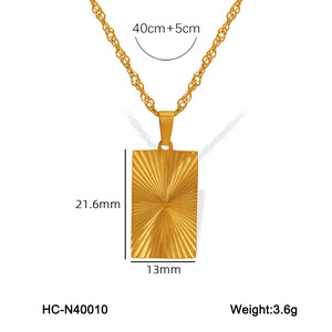จี้สร้อยคอสแตนเลสชุบทอง 18K ป้องกันการแพ้ เหมาะสำหรับผู้หญิง สวมใส่ได้ทุกวัน ขายส่งเครื่องประดับแฟชั่น - Product Image 5