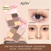 Palette de fards à paupières cinq couleurs Cute Little Bear avec fard à paupières 3D naturel, blush et illuminateur, palette de maquillage tout-en-un authentique