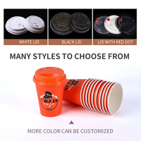 SenAng Gobelets en papier écologiques personnalisés avec couvercle pour café, gobelet à café jetable en papier kraft