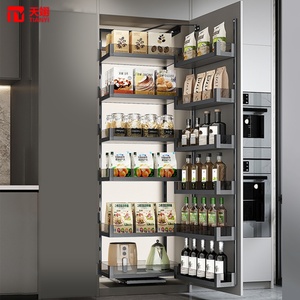Durable Rectangular <b>Tall</b> Cabinet Organizer Smooth Slide Mechanism Large Capacity Basket Drawers for Efficient Kitchen <b>Storage</b> - Product Image 2
