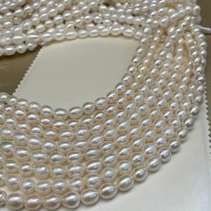 Bán buôn hầu hết các chi phí-hiệu quả 6 mét gần Vòng AA + nước ngọt Loose ngọc trai tự nhiên nuôi cấy vòng trắng làm bằng pha lê - Product Image 4