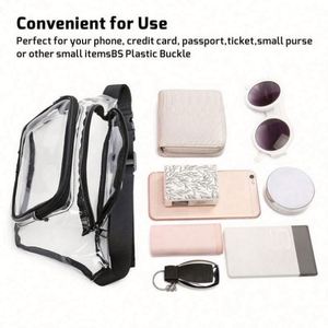 Custom Logo Hot Sale Outdoor Fashion Transparent Crossbody Fanny Pack <b>Clear</b> PVC Waterproof Waist <b>Bag</b> for Women Men - Product Image 4
