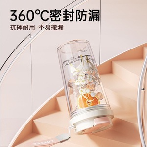 Lily Of The Valley Plastic Cup 500Ml Bpa Free With Straw For Women Travel Drinkware - Product Image 3