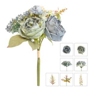 زهرة اصطناعية مخبوزة حافة ارتداء الأساسية روز أقحوان حفل زفاف الديكور ديكور المنزل سطح المكتب - Product Image 4