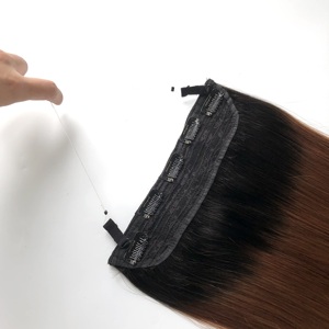 AU 100% rambut manusia disesuaikan hanya rambut Remy India klip dalam Ombre campuran rambut karamel ekstensi volume wanita - Product Image 2