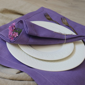 Bán Buôn 20X20 Màu Xanh Lá Cây Sage Stonewashed Đám Cưới Màu Đỏ Nhà Hàng Cổ Điển Hoa Lanh Lanh Khăn Ăn 100% Bông Ấn Độ Hemstitch - Product Image 6