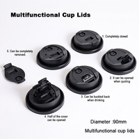 Couvercles PP PS écologiques et biodégradables de 80mm 90mm 6 8 9 10 12 16 20 22oz Couvercle de tasse à café en papier Couvercles en plastique avec tasses en gros