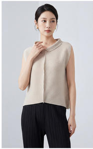 PY 2026 Novedades: Blusa Casual Holgada Ecológica para Mujer, con Cuello Camello, Elegante, con Dobladillo Irregular y Manga Corta, Ropa al por Mayor - Product Image 6