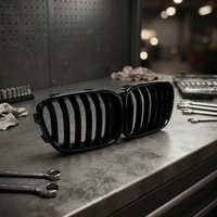 Grille avant noire à barre unique de qualité supérieure pour BMW X3 F25 LCI 2014-2017, en ABS brillant