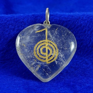 Collier avec pendentif personnalisé en pierre naturelle, pendentif gravé à Quartz clair disponible - Product Image 3