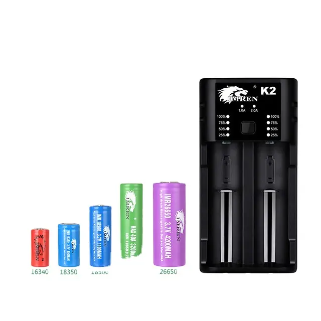 IMREN — chargeur USB k2 pour batteries Li-ion, 12 18650, 18650, 26650, 22650, 18500, 18350, 17670