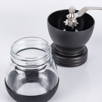 Moulin à café manuel miniature personnalisable en verre, design moderne et minimaliste, pour moudre les grains de café en poudre, pour un usage domestique