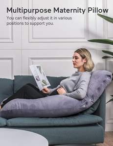 หมอนรองครรภ์ปรับได้7D ผ้าโพลีเอสเตอร์ทั้งตัวสีเทาถอดซักได้นุ่ม - Product Image 4