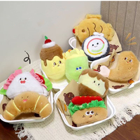 Porte-clés en peluche personnalisé Kawaii, thème Aliments (Pizza, Burger, Frites), Pendentif mini jouet en peluche moelleux, Breloque rembourrée pour sac