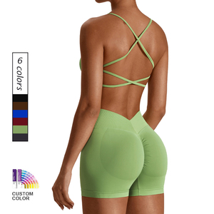 กางเกงขาสั้นสำหรับเล่นโยคะสำหรับผู้หญิง7137ชุดเซตเสื้อชั้นในยืดยกกระชับก้นชุดเล่นโยคะใหม่ - Product Image 1