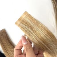 Extensions de cheveux à bandes adhésives invisibles, Super Double Drawn, en cheveux humains vierges européens blonds, avec trame adhésive pour une pose invisible