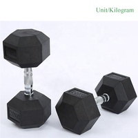 Ensemble d'haltères hexagonales en caoutchouc pour la musculation à domicile et en salle, kg lb