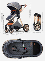 Poussette de luxe rose pour bébé 3 en 1, poussette pliable Kinderwagen, poussette 3 en 1 avec siège auto