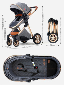 Passeggino di Lusso Rosa 3 in 1 per Bambini, Carrozzina Pieghevole con <span class=keywords><strong>Seggiolino</strong></span> <span class=keywords><strong>Auto</strong></span> - Product Image 5
