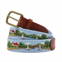 Ceinture de golf décontractée en cuir véritable pour hommes avec boucle à ardillon en cuivre, service OEM de logo personnalisé, vente en gros
