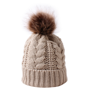 Chapeau en tricot tressé chaud d'hiver pour femmes et filles, extensible, épais, couleur unie, chignon désordonné, crochet, bonnet pour <span class=keywords><strong>femme</strong></span> - Product Image 4