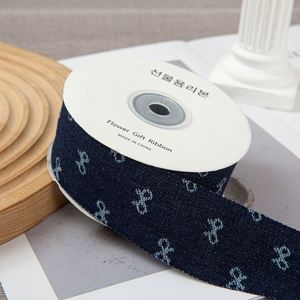 Ruban en jean imprimé nœuds Zexiao vintage de 4 cm x 10 yards, durable, pour embellissement de vêtements, sacs et textiles de maison (vente en gros) - Product Image 4