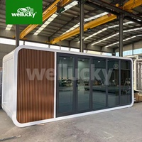 Unidad de Alojamiento Móvil Modular Moderna con Estructura Aislada, Espacio de Vivienda en Resort Panorámico, Casa Cabaña Estilo Apple