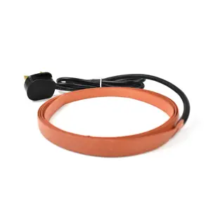 BRIGHT Wholesale 240V 70W 15*2000mm Black Power Cable Silicone Rubber Heater Belt with Plug