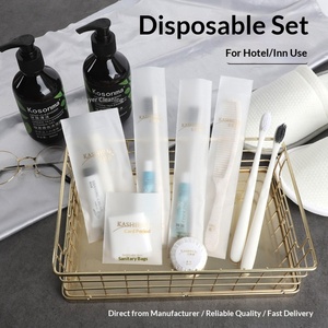 Hotel Disposable Light Luxury Homestay Bathroom Kit Toiletries Set Toothbrush Toothpaste Shampoo Body Wash Slippers Custom Logo