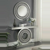 Console de table en aluminium, style Antique, avec miroir