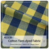 Tissu en coton teint en fil à carreaux écossais 150 g/m² pour vêtements d'enfants (garçons et filles), chemises et pantalons pour hommes et femmes