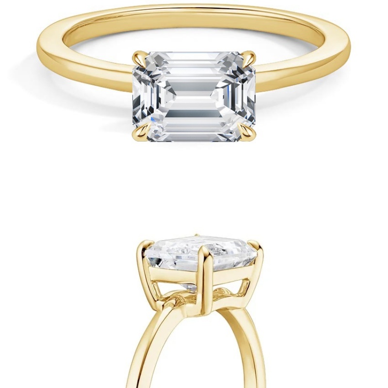 Taglio Smeraldo con Montatura Est-Ovest