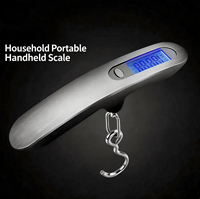 Stainless Steel Portable Digital Luggage Scale 50kg Electronic Fishing Scale Mini Handheld Weight Scale