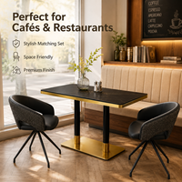 Juego de Comedor Moderno para Restaurante con Cubierta de Mármol y Estructura de Grado Comercial - Asientos de Lujo para Cafetería, Hotel, Bistro