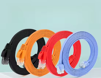 Kabel Ethernet kualitas tinggi Cat5e Cat6 C6a UTP 1,3,5,10M kabel Patch jalinan Solid insensitif lengkungan biru Cat6 Lan