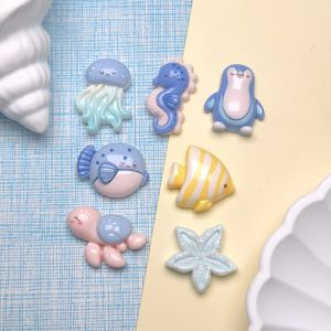 Carino Ocean Series Penguin cavalluccio <span class=keywords><strong>marino</strong></span> in resina Flatback Cabochon misura decorazione del telefono fai da te accessori per la creazione di gioielli - Product Image 3