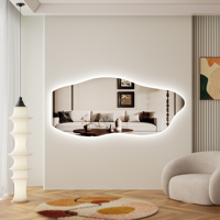 Cermin rias Nordic Popular Home full-length, cermin lantai untuk kamar tidur, cermin rias gantung dinding dengan lampu LED untuk salon