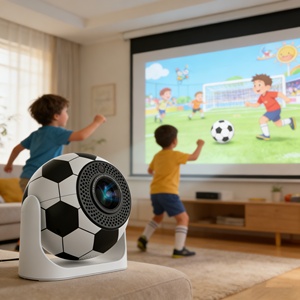 Mini projecteur portable avec design football, projecteur vidéo 160 ANSI 720P HD, mise au point automatique Android, écran 30-200 pouces, utilisation domestique - Product Image 3