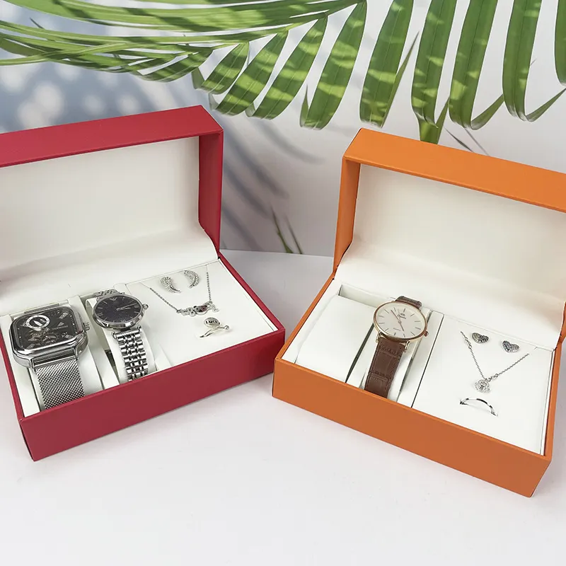 Vente en gros d'usine boîte de montre de luxe en cuir PU à clapet emballage cadeau boîte de montre pour hommes et femmes