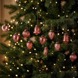 Handmade Premium Red Glass Rust Free Combo Mix Shape Tiny Xmas <b>Tree</b> Decorations GSET-573 - Product Image 2