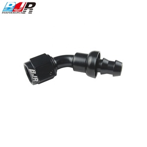 Bjr hiệu suất Đen nhôm an6 an8 AN10 nhiên liệu phụ kiện 45 độ đẩy khóa Hose kết thúc - Product Image 4