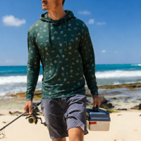 Chemise de pêche à manches longues personnalisée, camouflage UV, à capuche, protection solaire UPF 50+, respirante, séchage rapide, grande taille, écologique