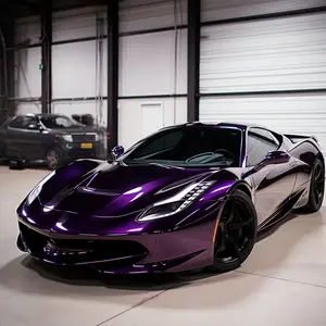 Factory price 1.52*17m midnight purple super glossy metallic full body car vinyl wrap price vehicle wraps