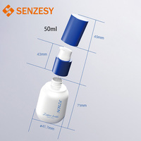 SENZESY Flacons en plastique PET de qualité supérieure pour soins de la peau, sérum, lotion, tonique, 50 ml, 80 ml, 100 ml, 150 ml, 200 ml, avec pompe sans air, cylindre