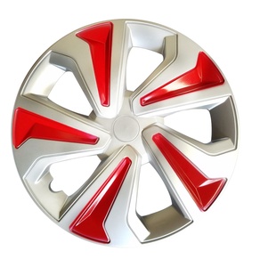 Tapa Central de Rueda de Coche de Neón de 13/14 Pulgadas, PP/ABS, Precio de Fábrica, Nuevo Molde, <span class=keywords><strong>Tapacubos</strong></span> de Auto Bicolor de 15 Pulgadas <span class=keywords><strong>con</strong></span> Anillo de Hierro - Product Image 1
