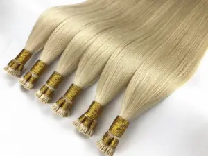 2024 vente en gros 100% cheveux humains vierges naturels de haute qualité gingembre birman i tip extensions