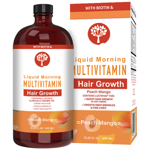 Líquido Oral Orgánico OEM Multivitamínico para el Crecimiento del Cabello, Biotina y Vitamina D, Gotas Antioxidantes con Extracto de Plantas 450ml para Adultos - Product Image 1