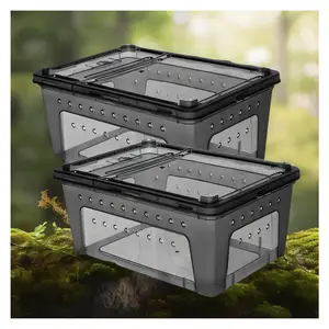 กล่องให้อาหารแบบพกพาขนาดเล็ก<span class=keywords><strong>งู</strong></span> Terrarium Habitat มินิสัตว์เลี้ยงพันธุ์กรงฟักไข่คอนเทนเนอร์โปร่งใส Gecko <span class=keywords><strong>บ้าน</strong></span> - Product Image 1