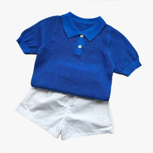 Camiseta de Punto Personalizable para Niños, Moda Primavera-Verano, Polo para Bebés, Top Fino de Verano con Solapa, Ropa Infantil - Product Image 3