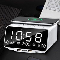 2023 Drahtloses Laden BT Lautsprecher Wecker LED Wecker Dockst änder FM Radio USB Schnell ladegerät Neue Hotel Schlafzimmer uhr